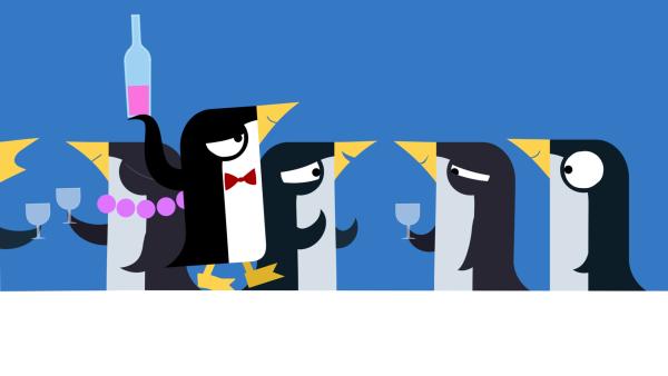 Der Pinguin will als Kellner auf einer Party alles richtig machen. | Rechte: KiKA