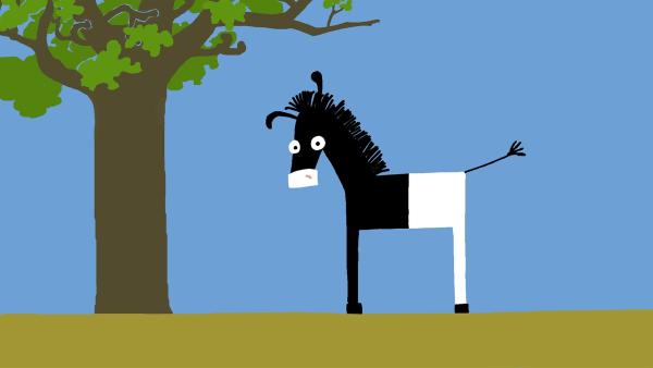 Irgendetwas stimmt nicht mit den Streifen vom Zebra. | Rechte: KiKA/SWR/Studio FILM BILDER/Julia Ocker