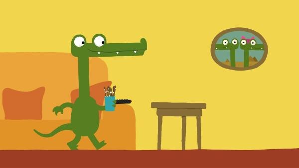 Das Krokodil braucht etwas zum Knabbern. | Rechte: KiKA/SWR/Studio FILM BILDER/Julia Ocker