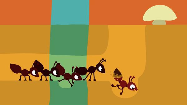Die anderen Ameisen sind nicht erfreut über die Unterbrechung. | Rechte: KiKA/SWR/Studio FILM BILDER/Julia Ocker