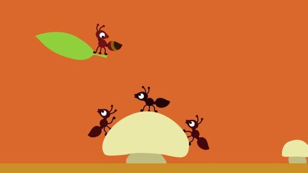 Die kleine Ameise fliegt allen davon. | Rechte: KiKA/SWR/Studio FILM BILDER/Julia Ocker