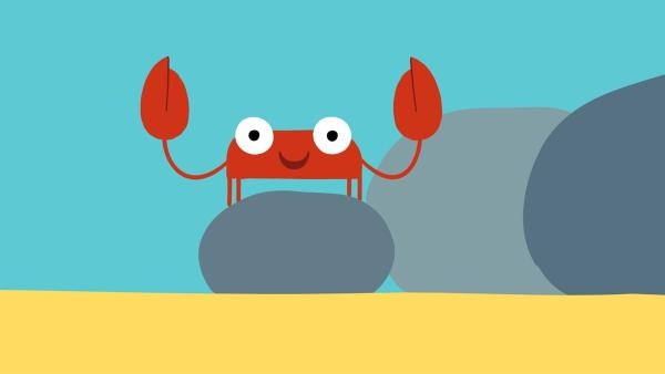 Die Krabbe hat Lust etwas zu zwicken. | Rechte: KiKA/SWR/Studio FILM BILDER/Julia Ocker