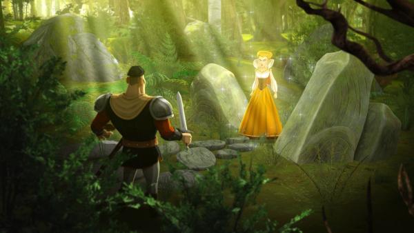 Ulfin entdeckt im Wald eine bezaubernde Prinzessin. | Rechte: SWR/Blue Spirit Productions/TéléTOON+/Canal+