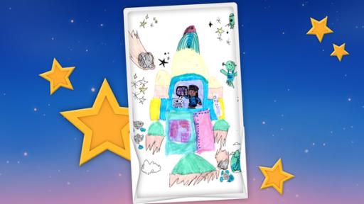 Eine Rakete Emilia (7 Jahre) aus Nürnberg