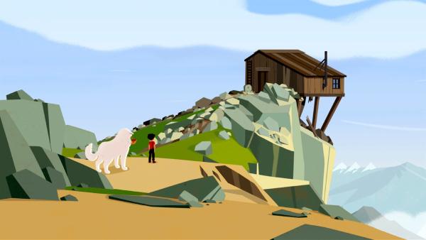 Sebastian steht vor der baufälligen Hütte, in der er geboren wurde. | Rechte: ZDF/Gaumont Animation/PP Animation III Inc.