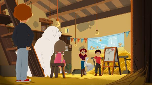Sebastian (rechts) hat eine Unterschriftenaktion für Belle gestartet. | Rechte: ZDF/Gaumont Animation/PP Animation III Inc.