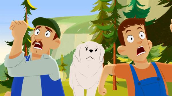 Giovanni (links) und Martin (rechts) haben Angst vor Belle. | Rechte: ZDF/Gaumont Animation/PP Animation III Inc.
