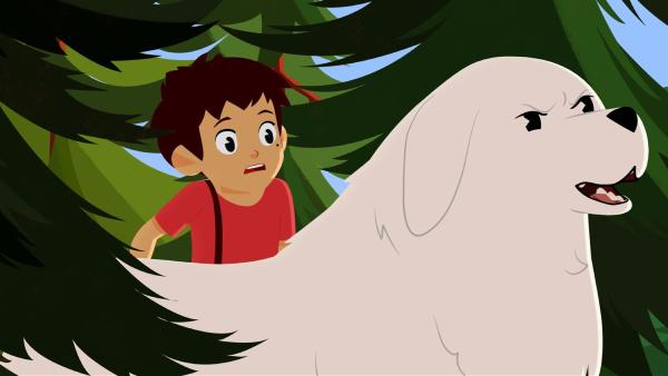 Ein großer Adler greift Sebastian an. Belle verteidigt ihn. | Rechte: ZDF/Gaumont Animation/PP Animation III Inc.