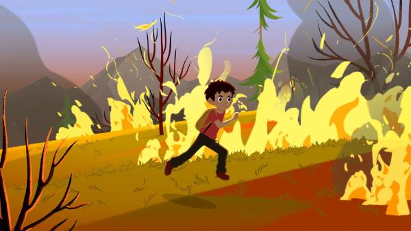 In den Bergen ist ein Feuer ausgebrochen. | Rechte: ZDF/Gaumont Animation/PP Animation III Inc.