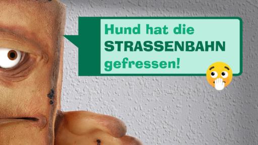 Bernd Sprüche - Hund hat die Straßenbahn gefressen | Rechte: KiKA/Colourbox.de