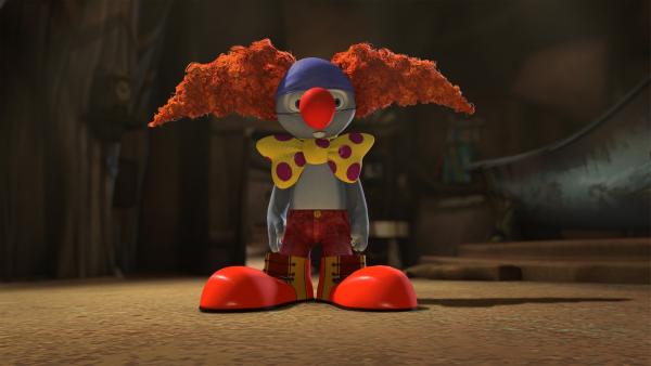 Blinky verkleidet sich als Clown. | Rechte: KiKA/Studio 100 Media / Flying Bark