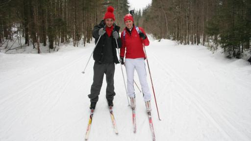 Checker Can | Rechte: BR | megaherz gmbh | Hans-Florian Hopfner Der Biathlon-Check | Checker Can mit Biathlon-Olympiasiegerin Kati Wilhelm.