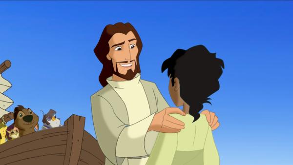 Jesus freut sich, seinen Jugendfreund Habib wiederzusehen. | Rechte: KiKA/Cross Media/Beta/Trickompany 2010