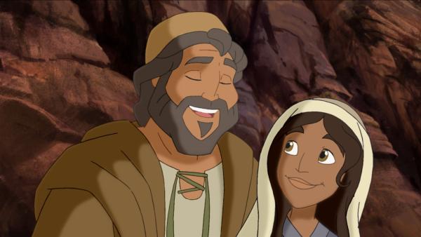 Abraham und seine Frau Sara wollen in das Gelobte Land. | Rechte: KiKA/Cross Media/Beta/Trickompany 2010