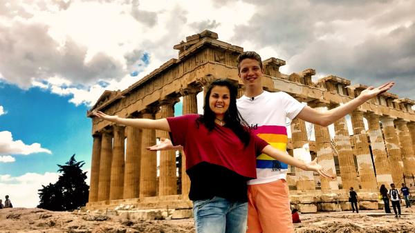Louisa und Philipp reisen bei "Das erste Mal ... Europa!" quer durch Europa und lernen die Vielfalt der Europäischen Union kennen. | Rechte: ZDF/Georg Bussek