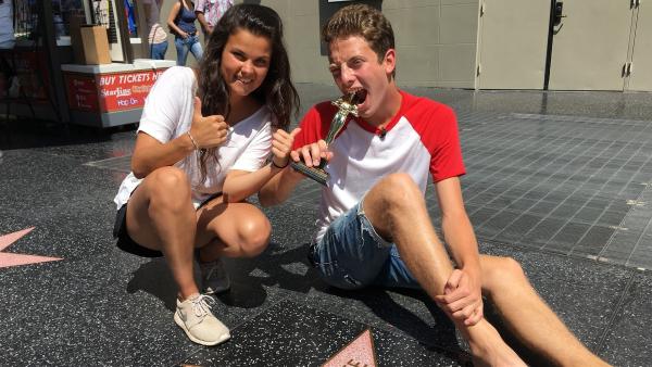 Bin ich ein Star oder was? Louisa und Philipp sind in Los Angeles angekommen. Wer ist schon alles auf dem Walk of Fame verewigt? | Rechte: ZDF/Georg Bussek