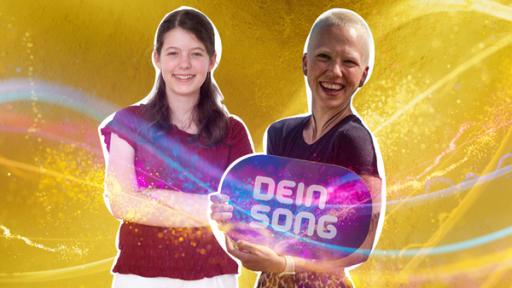 Felicitas und Stefanie Heinzmann vor einem goldenen Hintergrund