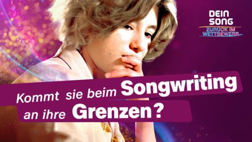 Paula schaut nachdenklich. Auf dem Bild steht: "Kommt sie beim Songwriting an ihre Grenzen?".