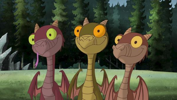 Die drei Drachenbabys mit guter Laune. | Rechte: ZDF/blue eyes Fiction/WunderWerk