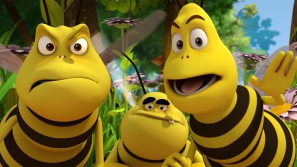Die Wespen wollen Frau Kassandra schnappen. | Rechte: ZDF/Studio100 Animation