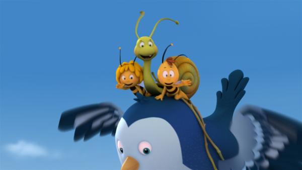 Rufus freut sich. Sein Traum vom Fliegen wurde wahr. | Rechte: ZDF/Studio100 Animation