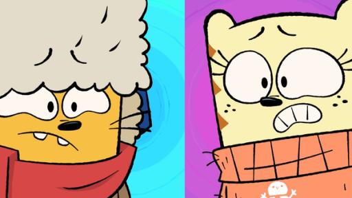 Rechte: BR/Cottonwood Media Schlitten und Eisrad sind kaputt. Ollie und Moon sind traurig.