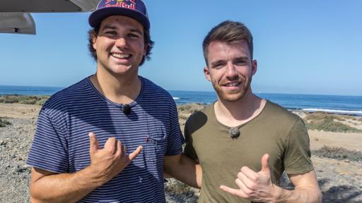 Stefan von den Sportmachern und Windsurf-Weltmeister Philip Köster auf Teneriffa.