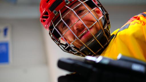 Stefan in Nahaufnahme beim Eishockey