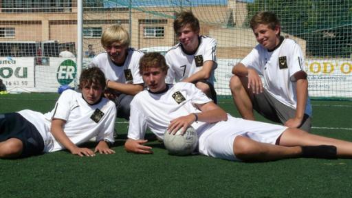 Die Jungs beim Fußball-Camp.