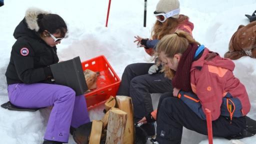 Die Mädels bauen ein Iglu