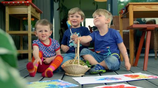 Valentin, Jakob und Franziska haben Blumen gesammelt.