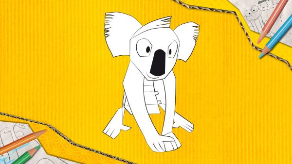 Ein Koala zum Basteln, der aus Papier zusammengesteckt und geklebt wird. | Rechte: KiKA