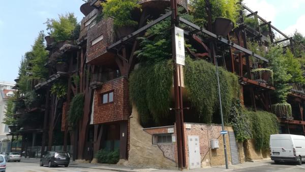 Wohnen wir so in Zukunft? Das "25 Verde" in Turin ist mit 150 Bäumen bepflanzt. Diese filtern das Kohlendioxid aus der städtischen Luft. | Rechte: KiKA/tvision/Andrea Ruppelt