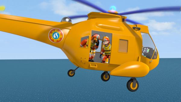 Sam und sein Team machen sich sofort mit dem Hubschrauber auf den Weg, um die Kinder zu retten. | Rechte: KiKA/Prism Art & Design Limited