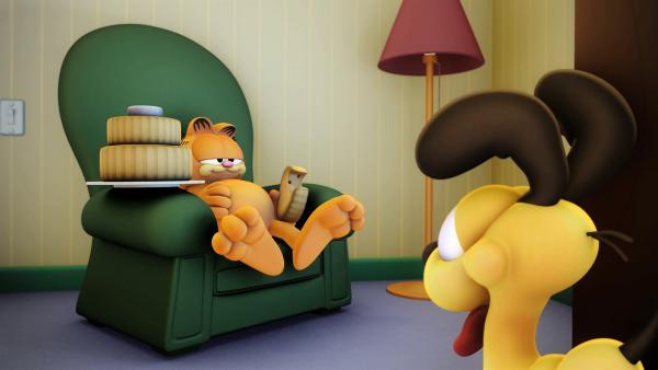 Garfield bei seiner Lieblingsbeschäftigung: faul sein. | Rechte: hr/MediaToon