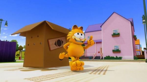 Garfield will Nermal nach China verschicken. Doch durch ein Versehen gelangen auch Odie und Garfield nach Shanghai. | Rechte: HR/DARGAUD MEDIA