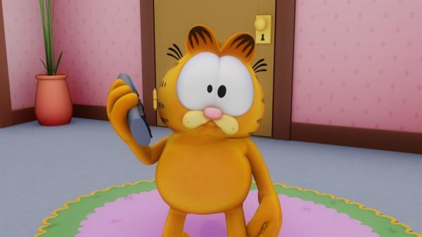 Garfield hängt in einer telefonischen Warteschleife fest. | Rechte: HR/DARGAUD MEDIA