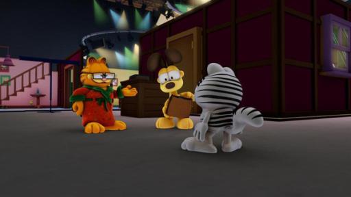 Zeit für die Fanpost | Rechte: Mediatoon Distr./hr Garfield trägt einen Bademantel und spricht mit Odie und Nermal.