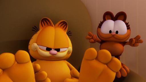 Der Lasagne-Spion | Rechte: Mediatoon Distr./hr Garfield und Nermal auf einem Sessel.