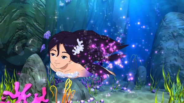 Cleo darf in einem Kinofilm eine Meerjungfrau spielen. Keiner weiß, dass sie unter Wasser tatsächlich immer zur Meerjungfrau wird. | Rechte: ZDF/Les Cartooneurs Associés