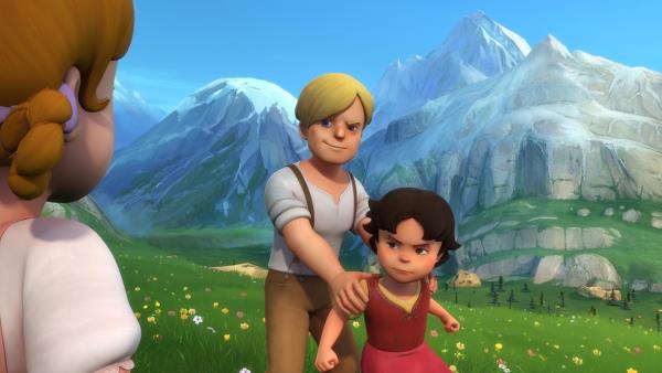 Karl nimmt Heidi gefangen, um Peter zu ärgern. | Rechte: ZDF/Studio 100 Animation/Heidi Productions Pty. Limited