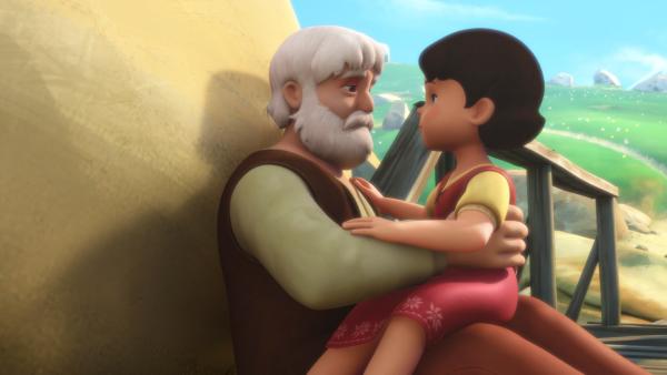 Großvater erzählt Heidi, was passiert ist. | Rechte: ZDF/Studio 100 Animation/Heidi Productions Pty. Limited