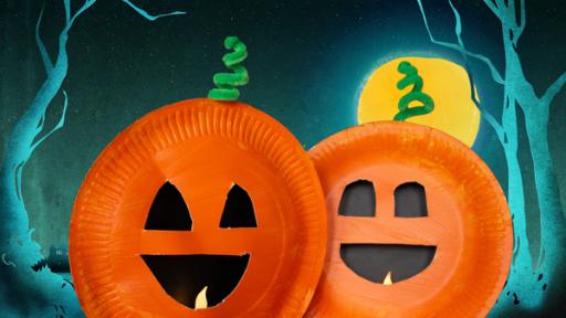 Halloween-Bastelei aus Papptellern