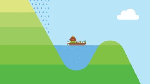 Gemeinsam mit Duggee finden die Quirlies heraus, wo das Wasser eigentlich herkommt – trinken wir etwa den Regen?