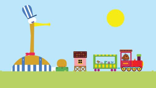 Duggee zeigt den Quirlies seine Modellbahn und sie drehen gemeinsam eine Runde.