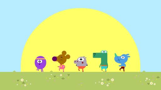 Die Quirlies wollen von Duggee lernen, wie man mit dem Mund pfeifen kann.