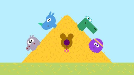 Duggee und die Quirlies spielen verstecken – und Duggee kann fast alle Quirlies finden.