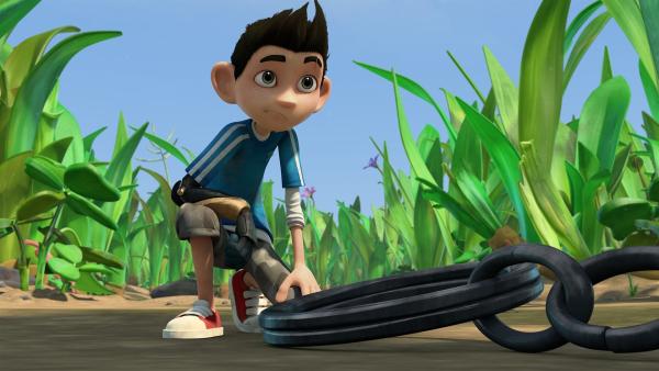 Zak ist im Garten unterwegs und macht eine Entdeckung.  | Rechte: KiKA/One Animation PTE LTD.