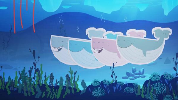 Vier Wale geben zusammen ein Konzert Unterwasser | Rechte: ZDF