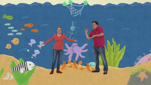 Kikaninchen, Anni, Christian und der Tintenfisch | Rechte: KiKA